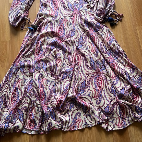 Free People Mirage Paisley Maxi Dress Long Sleeve Boho Tassel Size 0 - Picture 12 of 16